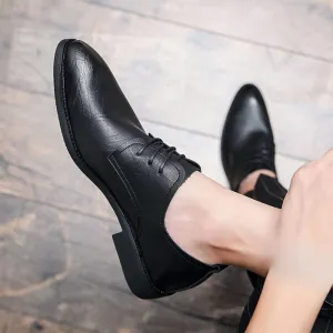Elegant Black Classic Oxford Shoes Men Suit Elevator Business Dress Shoes Daily Casual Low Top Non Slip Walking