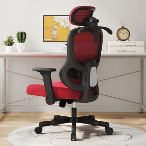 Ergonomic Office Chair Big Tall Reclining Gaming Chair Adjustable Lumbar Support 6D Armrest 6D Headrest Breathable Mesh Swivel Computer Chairs Home Task Desk Chair Wheels Coat Hanger Tilt Lock Red