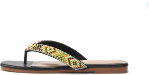 Flip Flops Sandals for Women, Summer Fashion Leather Slippers, Lightweight Comfortable Beach Sandals Slip On Flat Dressy Size 6-10