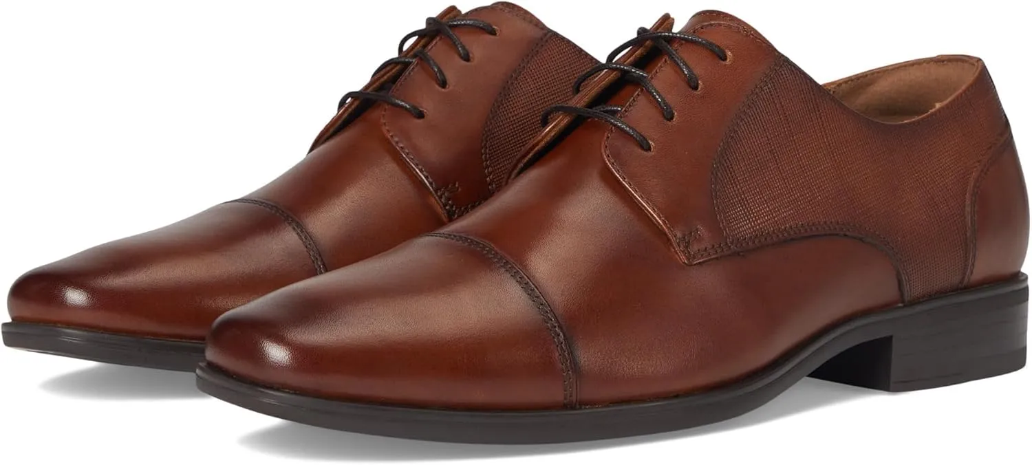Florsheim Jackson Cap Toe Oxford Formal Shoe for Men - Leather Upper with Man-Made Lining, Snipped Toe, and Blind Eyelets