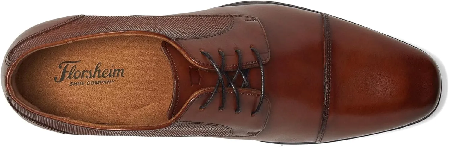 Florsheim Jackson Cap Toe Oxford Formal Shoe for Men - Leather Upper with Man-Made Lining, Snipped Toe, and Blind Eyelets
