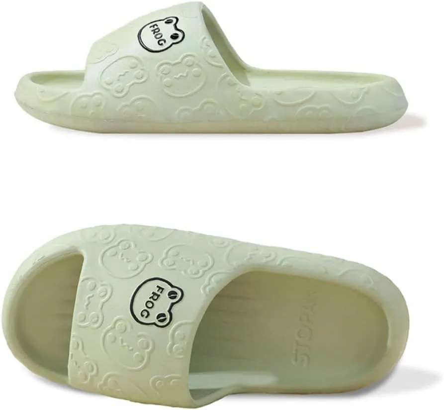 Frog Slippers Cartoon Slippers Summer Female Non-slip Bathroom Couple Home Cute EVA Flip-flops Slippers Outside Wear Men