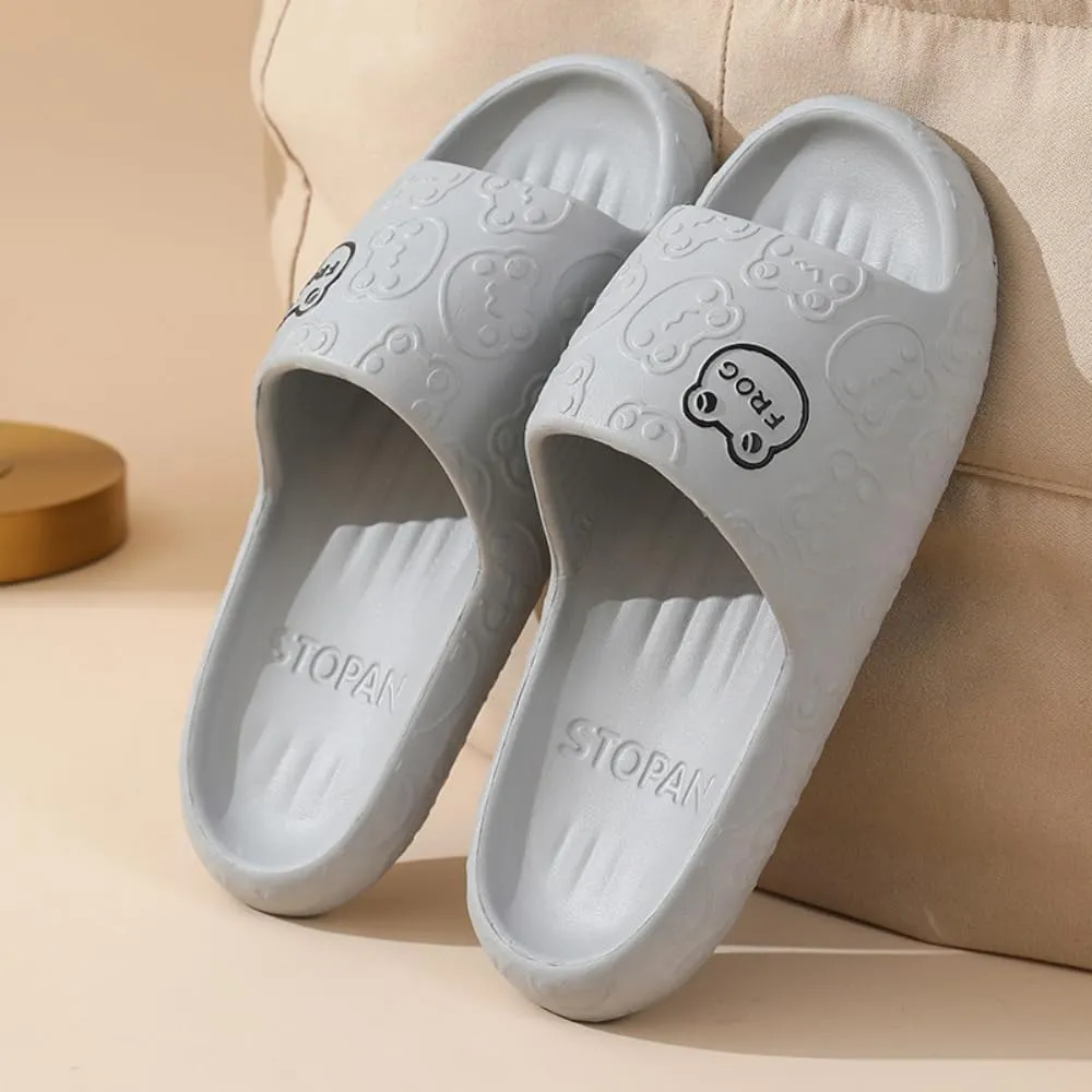 Frog Slippers Cartoon Slippers Summer Female Non-slip Bathroom Couple Home Cute EVA Flip-flops Slippers Outside Wear Men