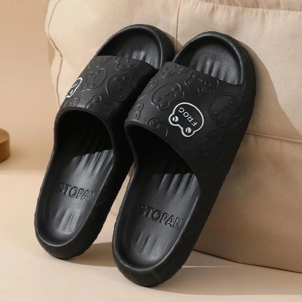 Frog Slippers Cartoon Slippers Summer Female Non-slip Bathroom Couple Home Cute EVA Flip-flops Slippers Outside Wear Men
