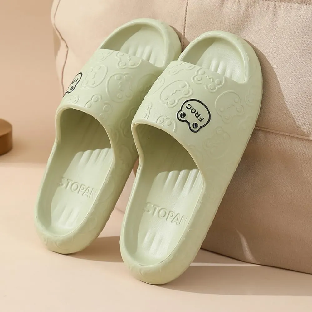 Frog Slippers Cartoon Slippers Summer Female Non-slip Bathroom Couple Home Cute EVA Flip-flops Slippers Outside Wear Men