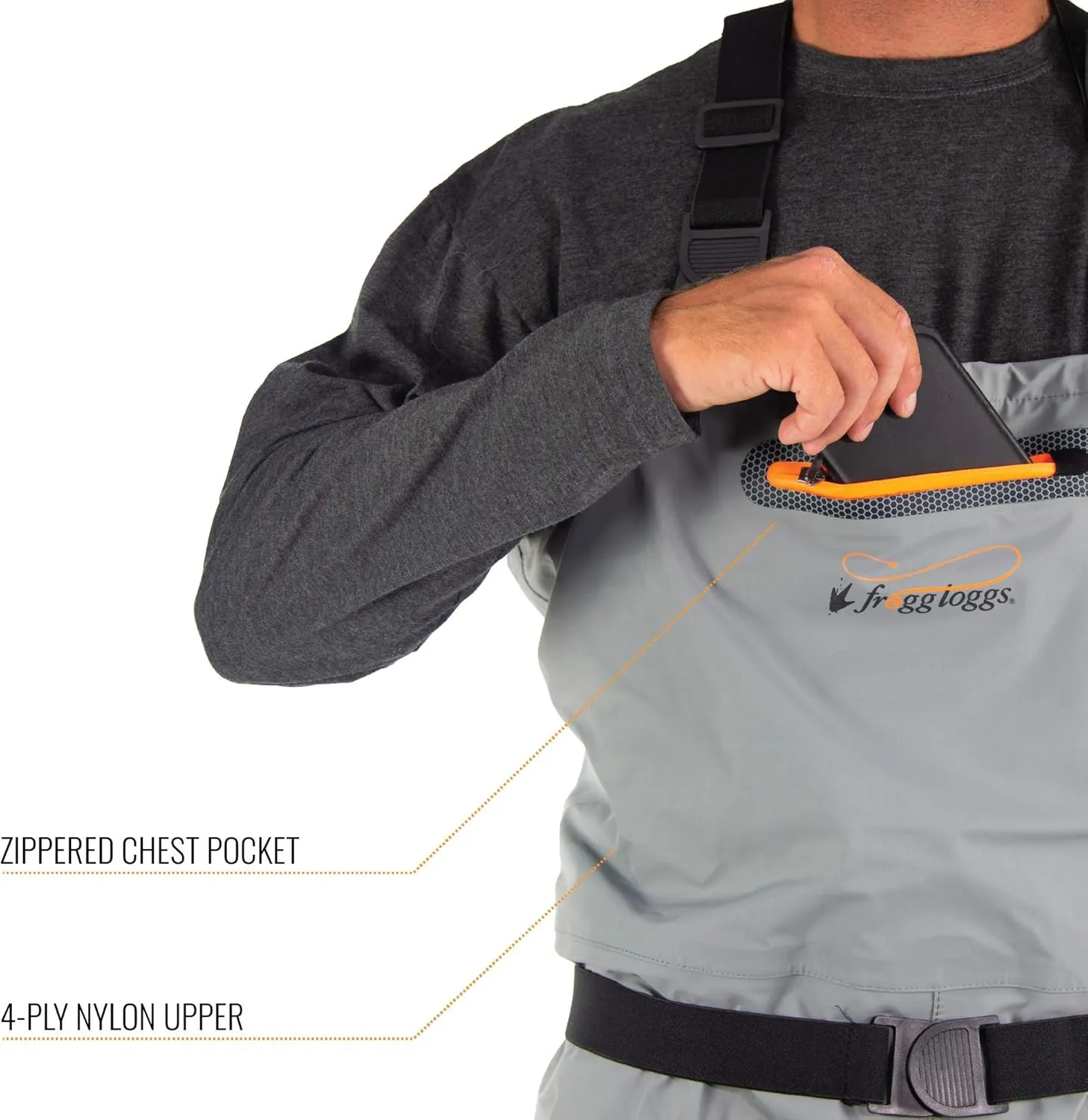 FROGG TOGGS Canyon II Breathable Waterproof Stockingfoot Fishing Chest Wader for Fishing