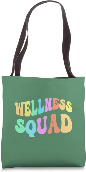 Funny WELLNESS SQUAD Yoga Health Trainer Team Mental Health Tote Bag