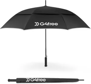 G4Free Strongest Golf Umbrella with Full Carbon Fiber, Well-constructed & Super Lightweight & Windproof Double Vented Mesh Canopy Large Oversized Stick Umbrellas for Rain Sun, Automatic Open