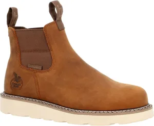 Georgia Boot Core 37 Wedge Waterproof Chelsea Work Boot, Barracuda Gold, Size 9(M)