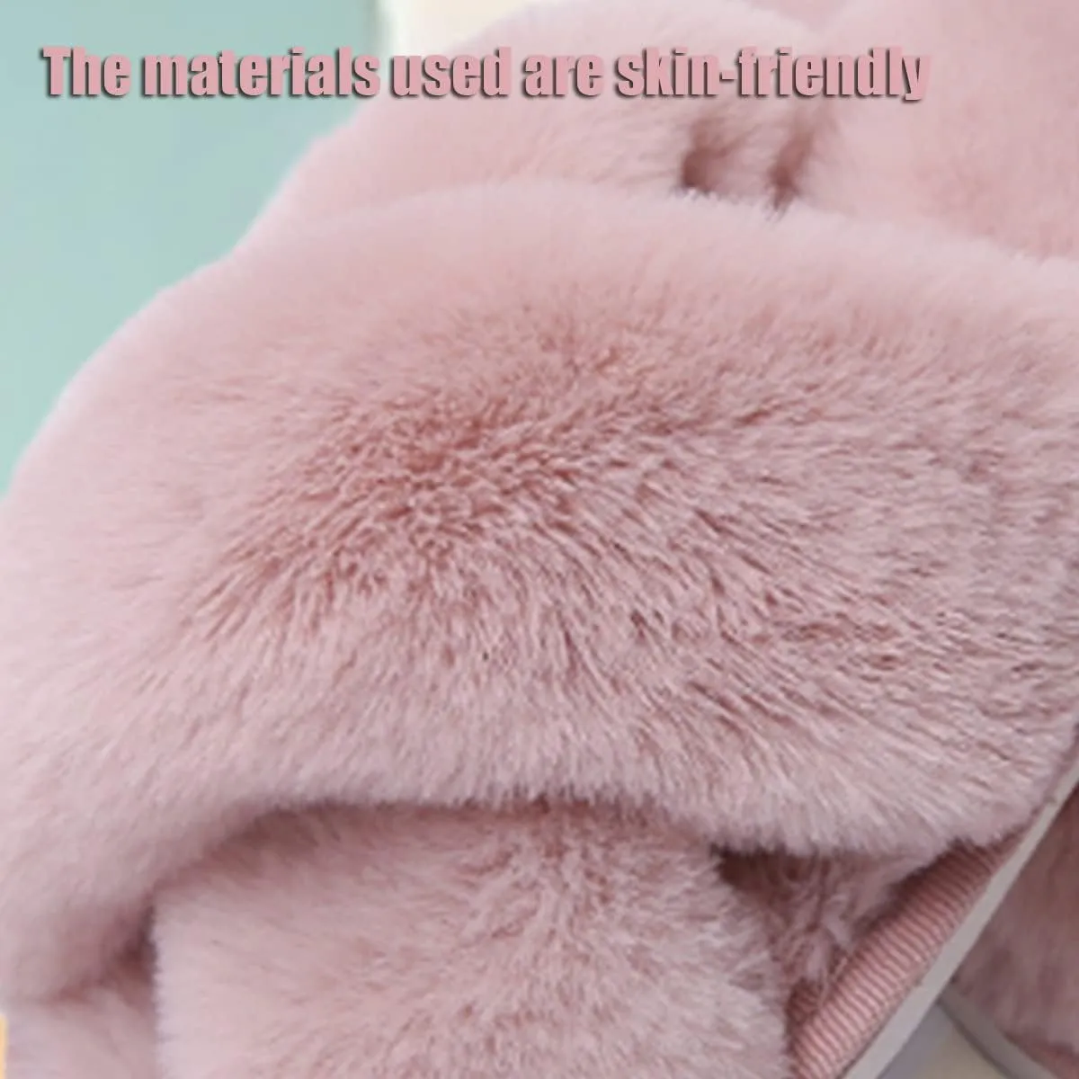 Girl's Fuzzy Fluffy Furry Slippers Fur Flip Flop Open Toe kids Slippers Cross Band Shoes Slides for Girls House Home Indoor Outdoor