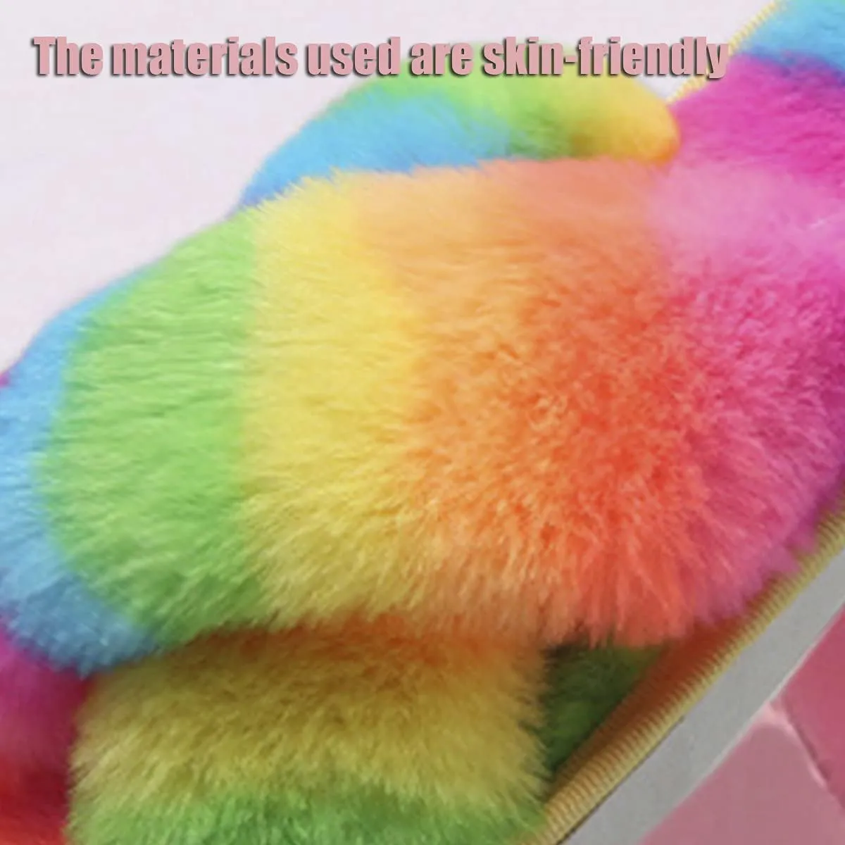 Girl's Fuzzy Fluffy Furry Slippers Fur Flip Flop Open Toe kids Slippers Cross Band Shoes Slides for Girls House Home Indoor Outdoor