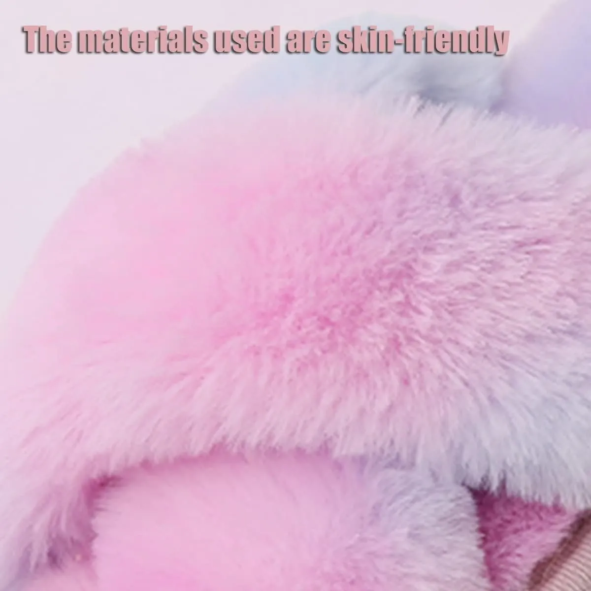 Girl's Fuzzy Fluffy Furry Slippers Fur Flip Flop Open Toe kids Slippers Cross Band Shoes Slides for Girls House Home Indoor Outdoor