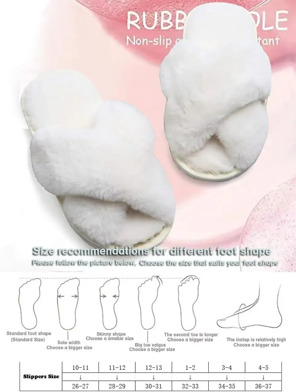 Girl's Fuzzy Fluffy Furry Slippers Fur Flip Flop Open Toe kids Slippers Cross Band Shoes Slides for Girls House Home Indoor Outdoor