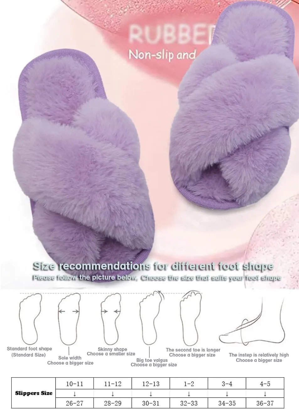 Girl's Fuzzy Fluffy Furry Slippers Fur Flip Flop Open Toe kids Slippers Cross Band Shoes Slides for Girls House Home Indoor Outdoor