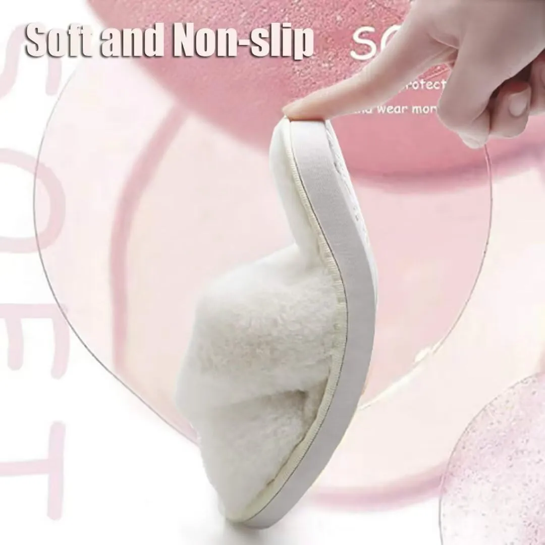 Girl's Fuzzy Fluffy Furry Slippers Fur Flip Flop Open Toe kids Slippers Cross Band Shoes Slides for Girls House Home Indoor Outdoor