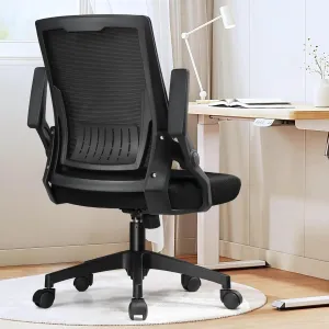 GTRACING Ergonomic Office Chair with Flip-up Armrests Executive Computer Chair for Home Office, Breathable Mesh & Adaptive Lumbar Support, Black