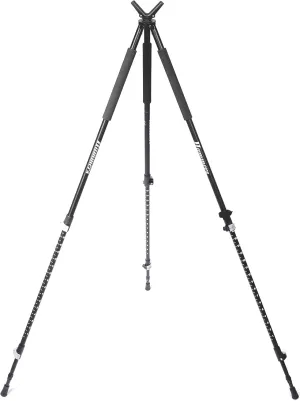 Hammers Full Size Telescopic Hunting Shooting Tripod w/Free Pivot V Yoke Mount and Quick Adjustable Flip Lock Legs Max Height 68"