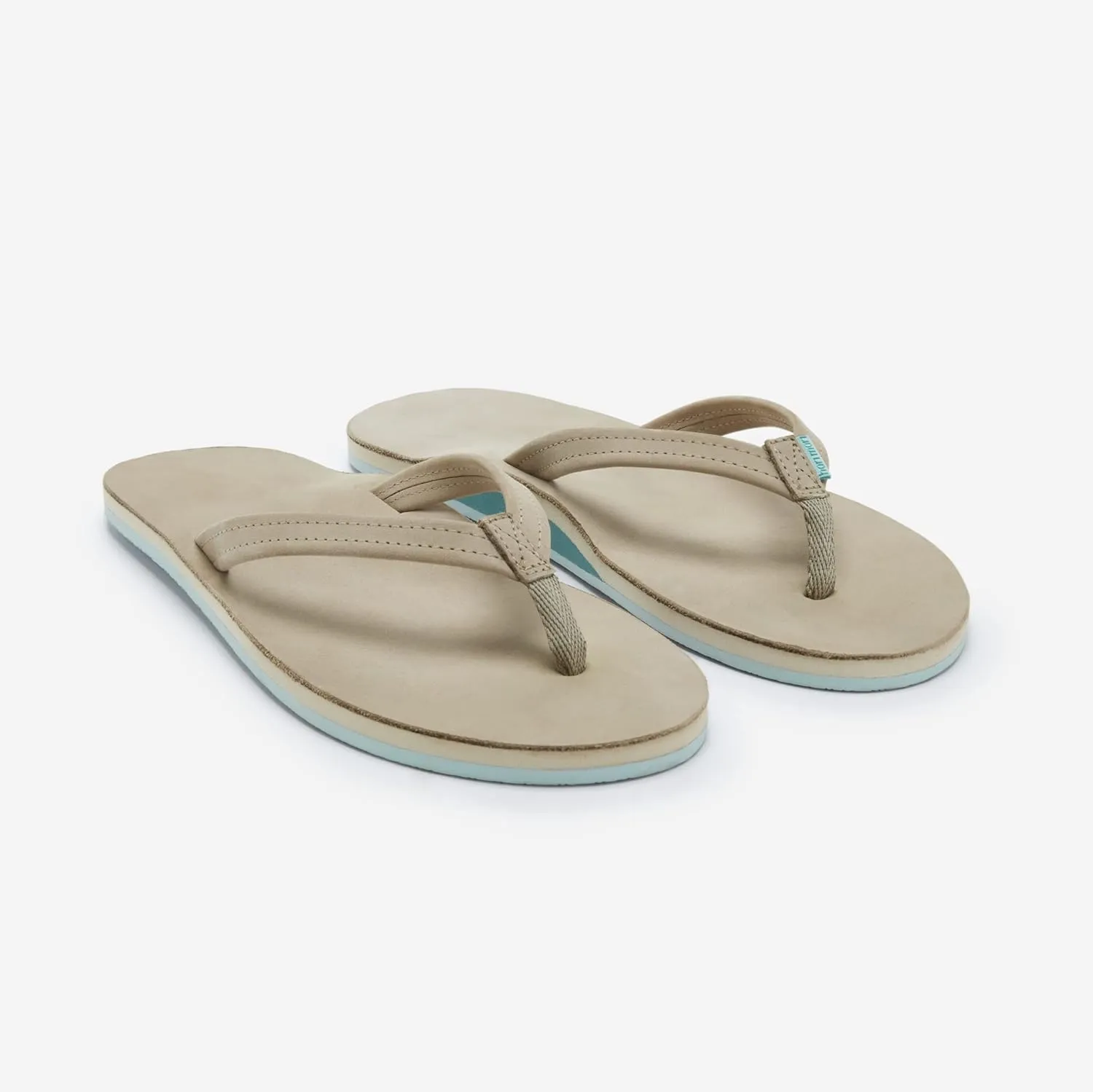 Hari Mari- Fields- Women's Nubuck Leather Flip Flops with Colorful Outsole- No Break Ins, Firm Arch Support, and Beveled Edge to Reduce Tripping