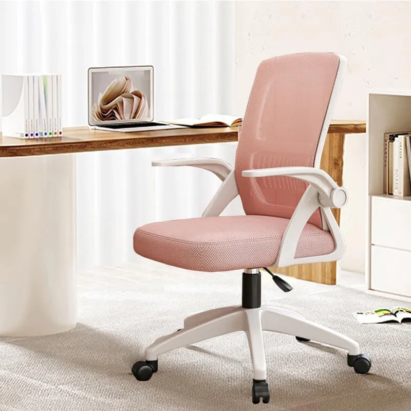 Home Office Chair Ergonomic Breathable Mesh Chair High Back with Adjustable Height Swivel with Flip-Up Arms and Lumbar Support