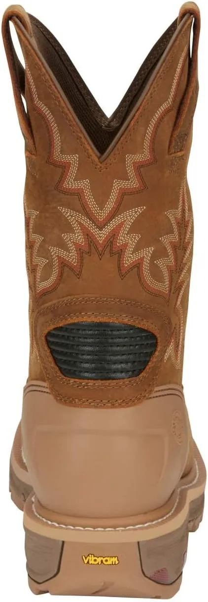 Justin Boot Company Men's Commander Montana Rust Waterproof 11" Nano Composite Work Boot