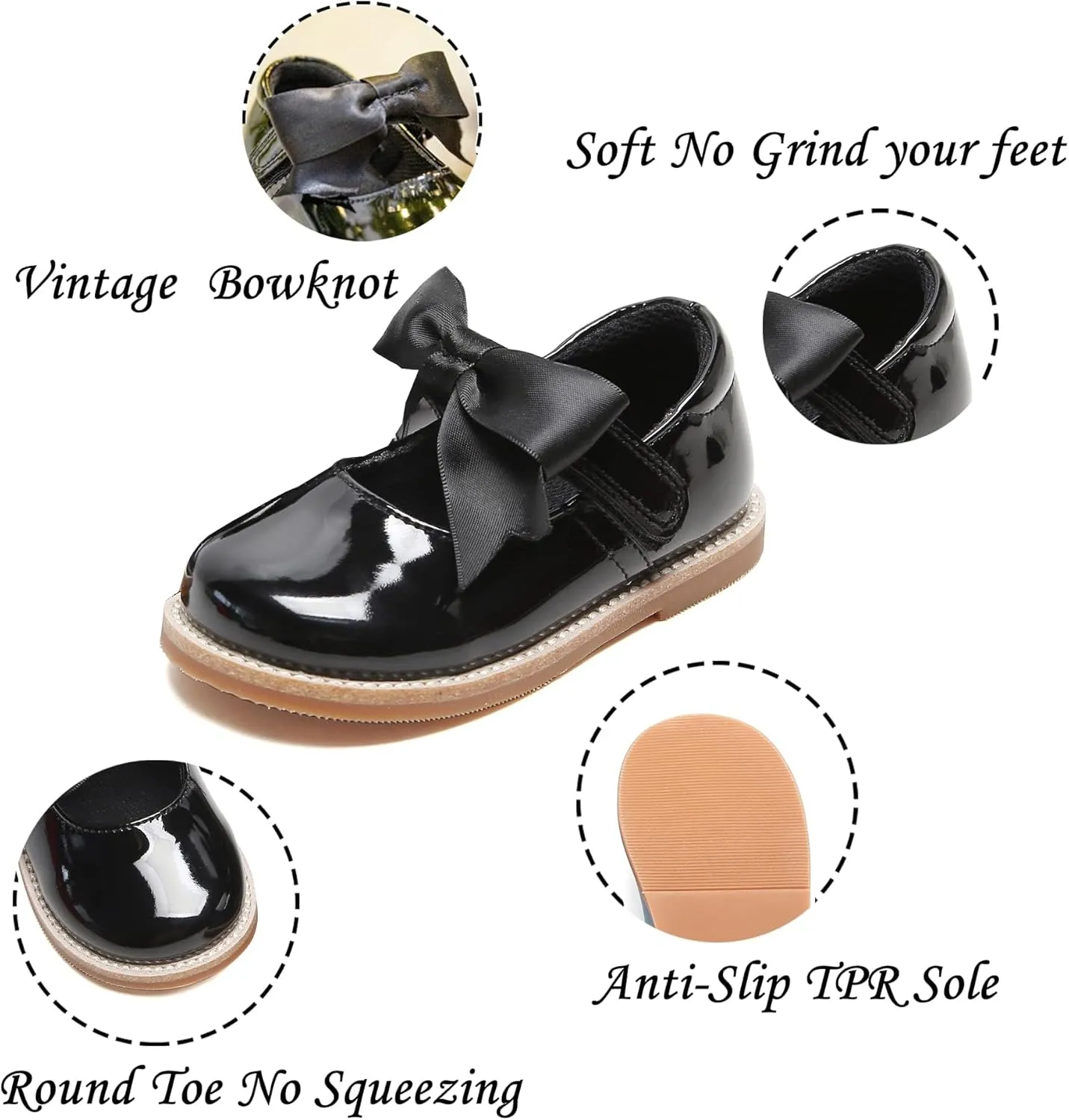 Kiderence Toddler Little Girl Mary Jane Dress Shoes School Oxford for Girls Flats