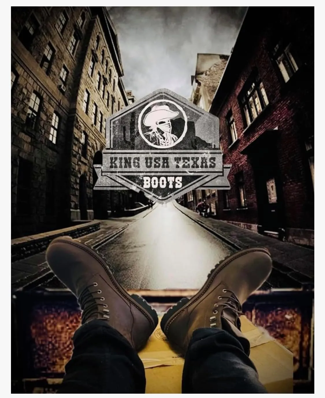 King USA Texas Motorcycle Boots - Mens Combat 6" Work Boot Leather Construction Industrial