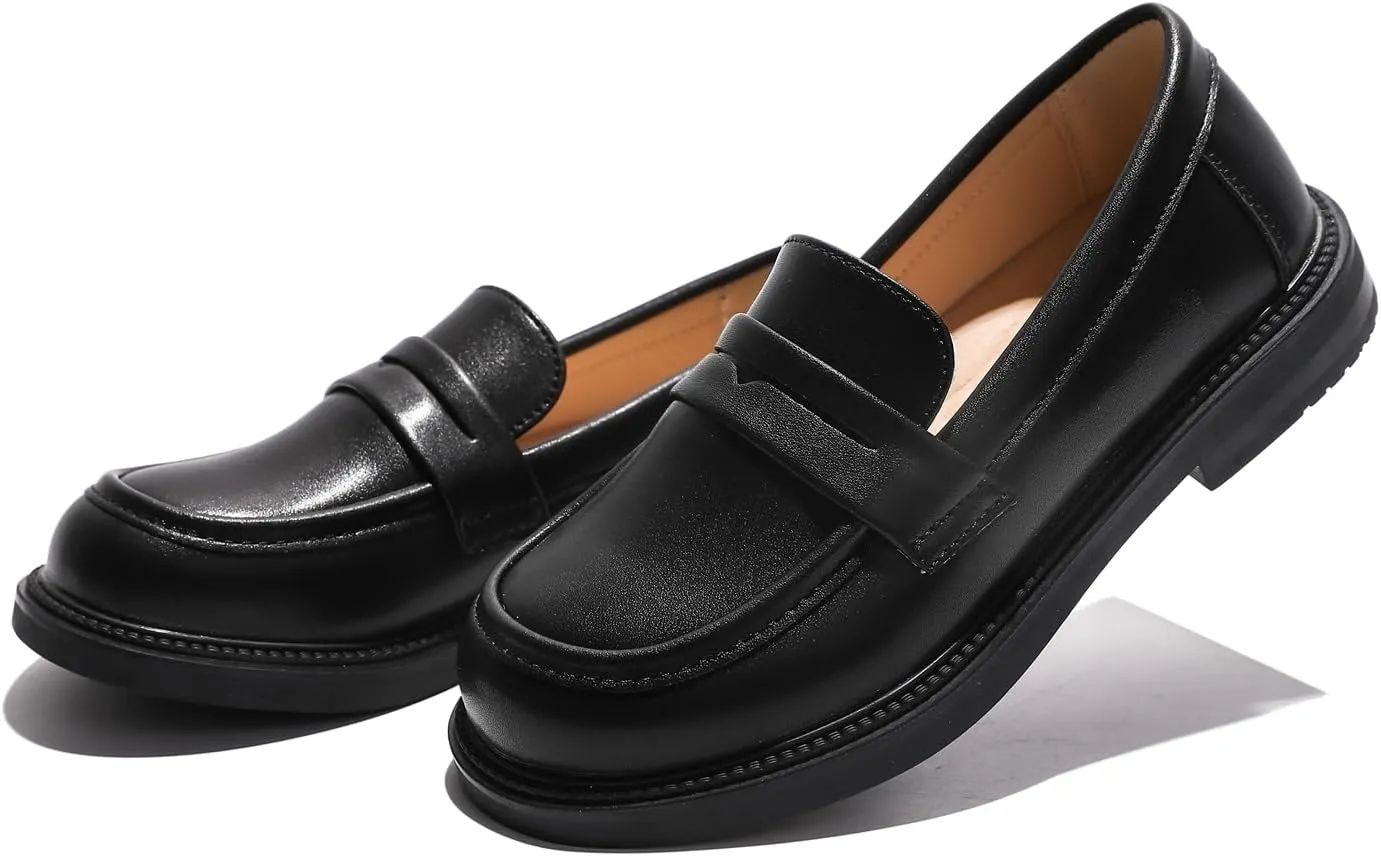 kkdom Girl's Classic School Uniform Shoes British Style Oxford Shoes