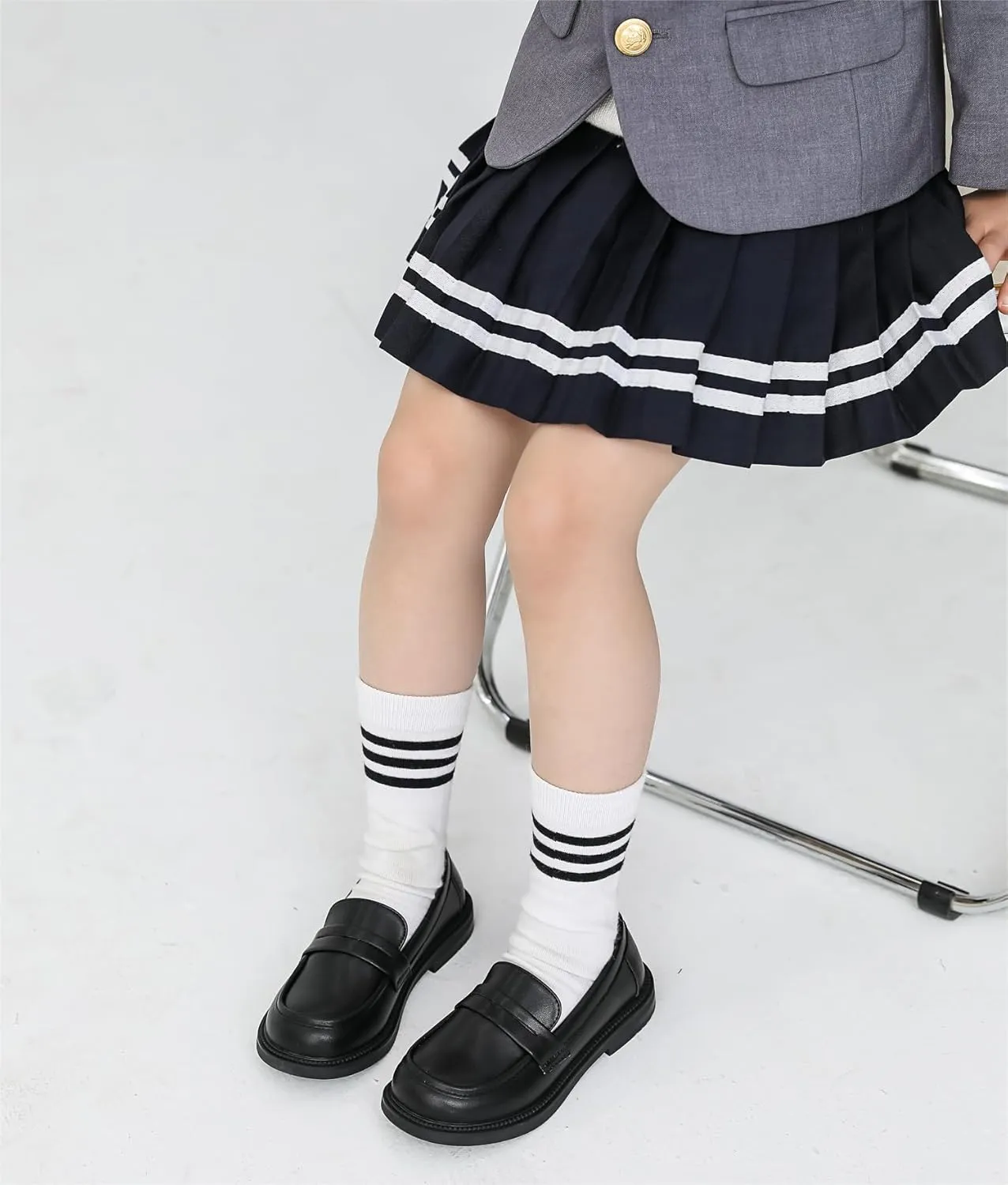 kkdom Girl's Classic School Uniform Shoes British Style Oxford Shoes