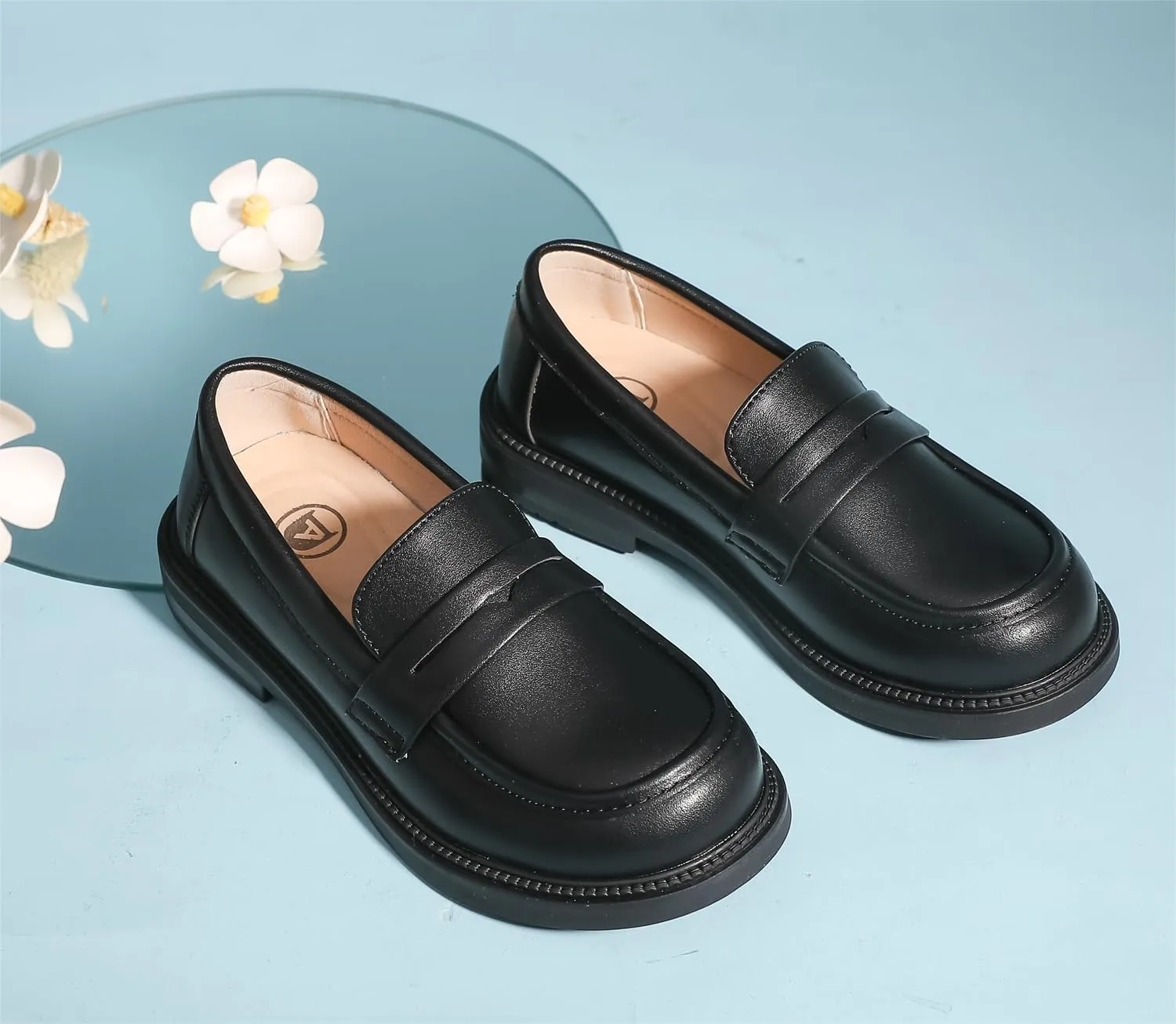 kkdom Girl's Classic School Uniform Shoes British Style Oxford Shoes