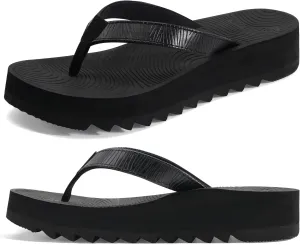 KuaiLu Women’s Flip Flops Ladies Yoga Mat Platform Thong Sandals Dressy Womans Lightweight Summer Slip On Beach Flip Flop Sandles, Soft Cushion Footbed, Arch Support