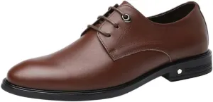 Lace-Up Shoes for Men Formal Men's Shoes Business Casual Cowhide Shoes Fashion Versatile Leather Shoes Mens Casual Oxford Shoes Black