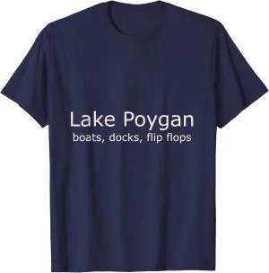 Lake Poygan-boats docks flip flops T-Shirt