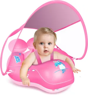 LAYCOL Baby Swimming Float with UPF50  Sun Canopy Baby Floats for Pool No Flip Overbaby Pool for Baby Age of 3-36 Months