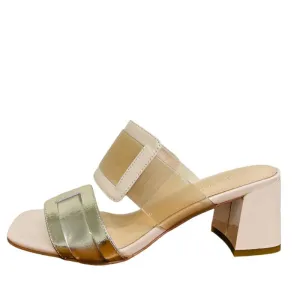 Loreta Vitale Beige Block Heel Mule|C9618BGE