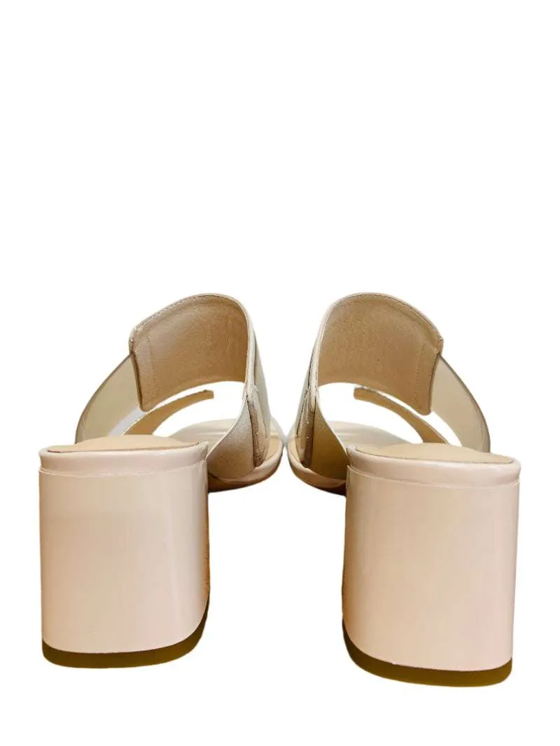 Loreta Vitale Beige Block Heel Mule|C9618BGE