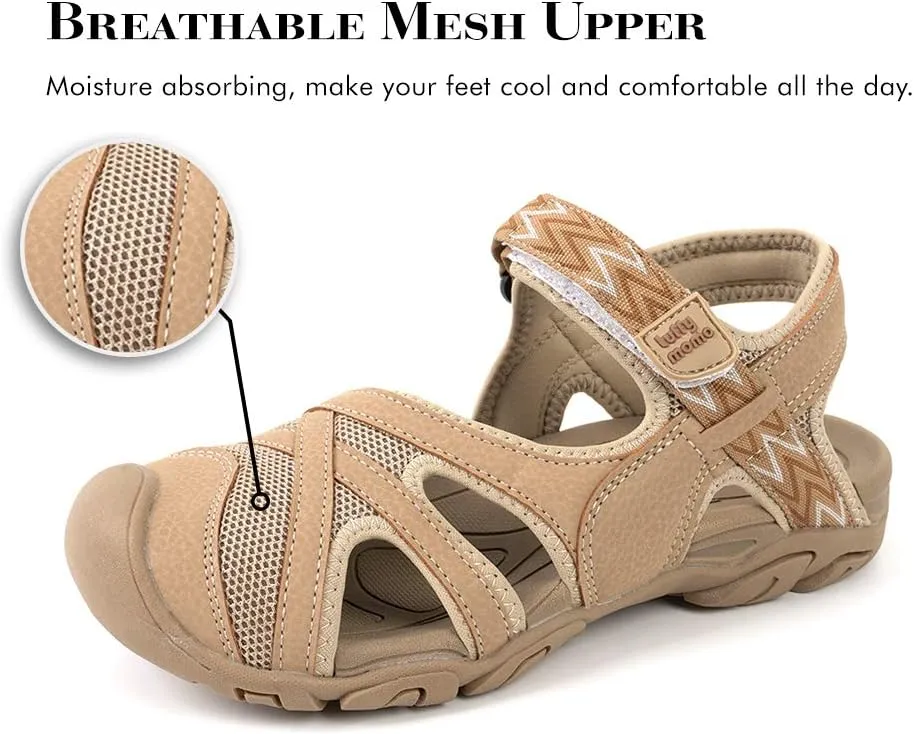 Luffymomo Womens Hiking Outdoor Sandals Sport Athtletic Beach Sandals with Closed Toe
