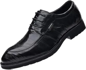 Luxury Black Suit Tuxedo Dress Shoes Men's Comfort Lace-up Leather Shoes British Style Height Increase Oxford
