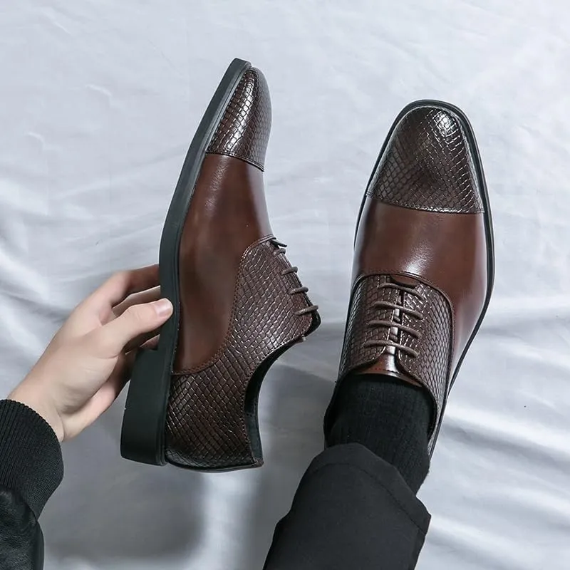 Men Oxfords Shoes British Classic Luxury Fashion Groom Shoes Handmade Comfortable Formal Dress Men Flats Lace-Up Bullock Business Shoes