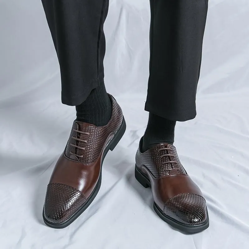 Men Oxfords Shoes British Classic Luxury Fashion Groom Shoes Handmade Comfortable Formal Dress Men Flats Lace-Up Bullock Business Shoes