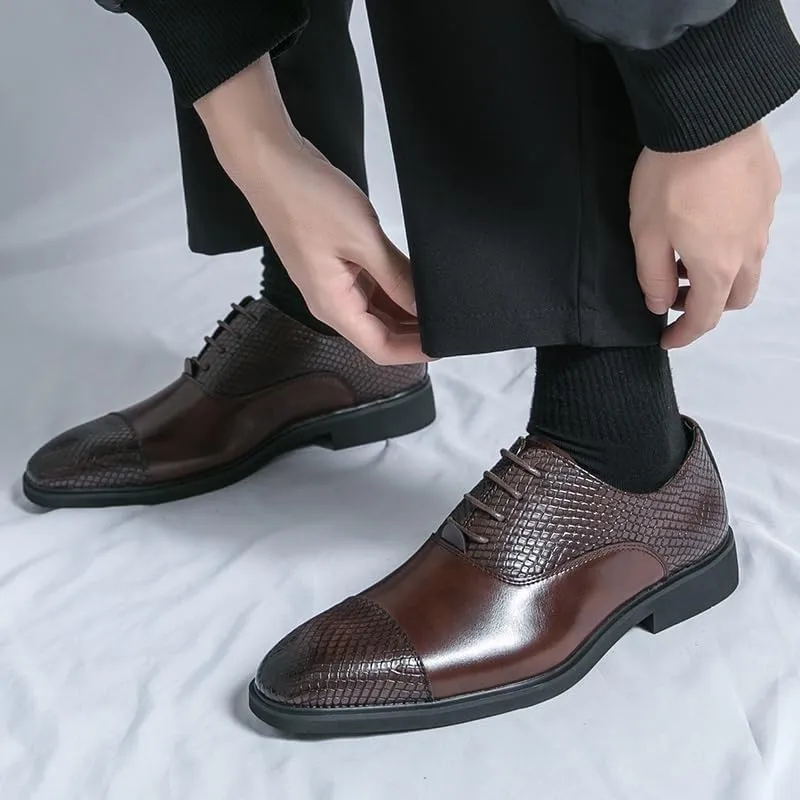 Men Oxfords Shoes British Classic Luxury Fashion Groom Shoes Handmade Comfortable Formal Dress Men Flats Lace-Up Bullock Business Shoes