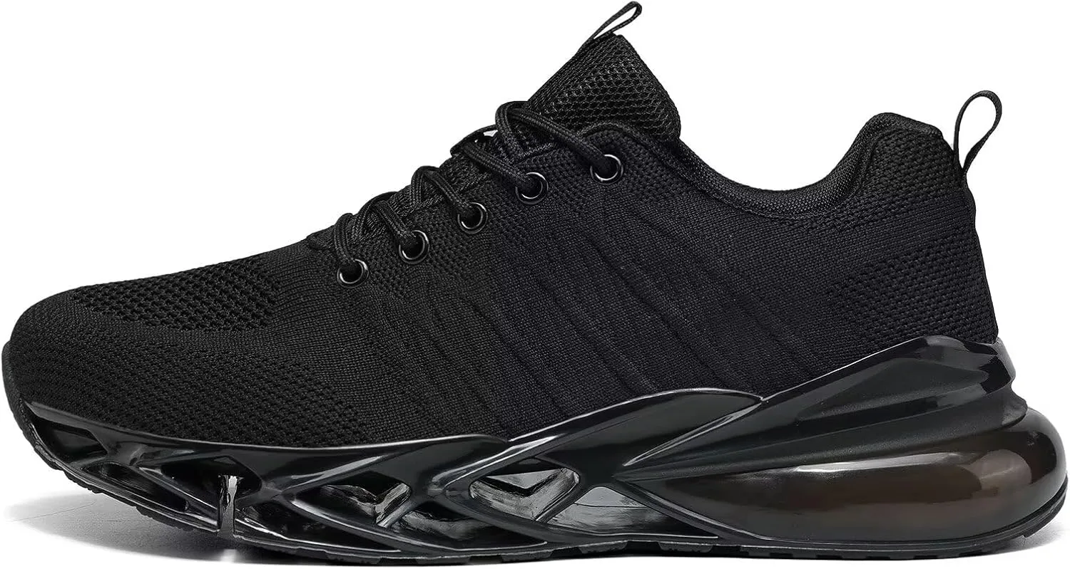 Mens Air Cushion Fashion Sneakers Breathable Blade Running Walking Shoes Comfortable Non Slip Work Sport Fitness Athletic Tennis Shoes