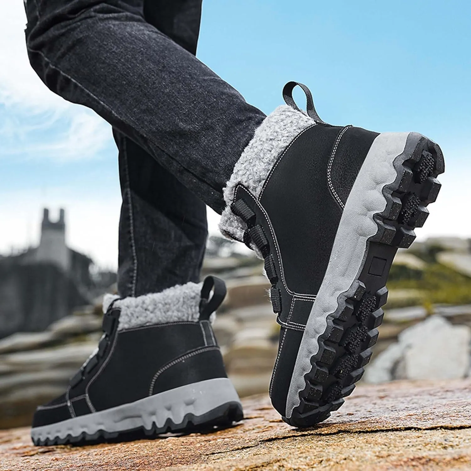 Men's and Women's Fashionable Casual Leather Shoes and Snow Boots
