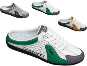Men's Backless Sneakers,Mesh Fashion Slip on Mule Sports Shoes,Men's Breathable mesh Slippers Sports Sandals