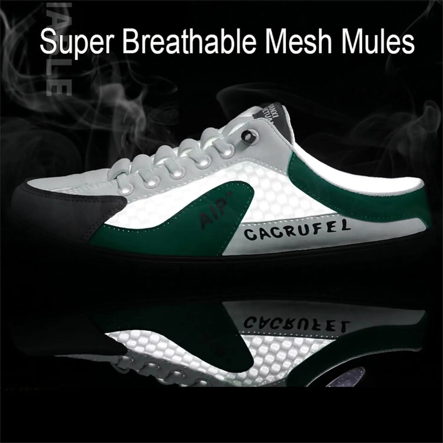 Men's Backless Sneakers,Mesh Fashion Slip on Mule Sports Shoes,Men's Breathable mesh Slippers Sports Sandals