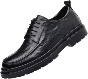 Men's Classic Lace-up Dress Shoes Formal Business Oxfords Shoes Mens Lace Up Pointed Toe Casual Brogue Shoes Non-Slip Softsole Walking Shoes(Black,8.5)