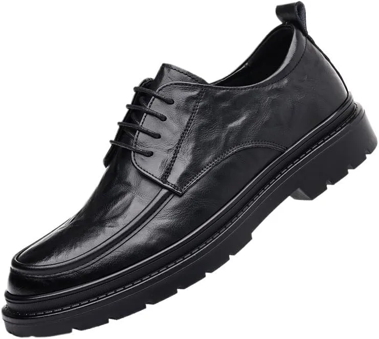 Men's Classic Lace-up Dress Shoes Formal Business Oxfords Shoes Mens Lace Up Pointed Toe Casual Brogue Shoes Non-Slip Softsole Walking Shoes(Black,8.5)