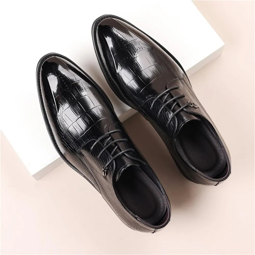 Men's Classic Leather Oxford Dress Shoes - Comfortable Lace Up Monk Strap for Business, Weddings & Office - Non-Slip Brown