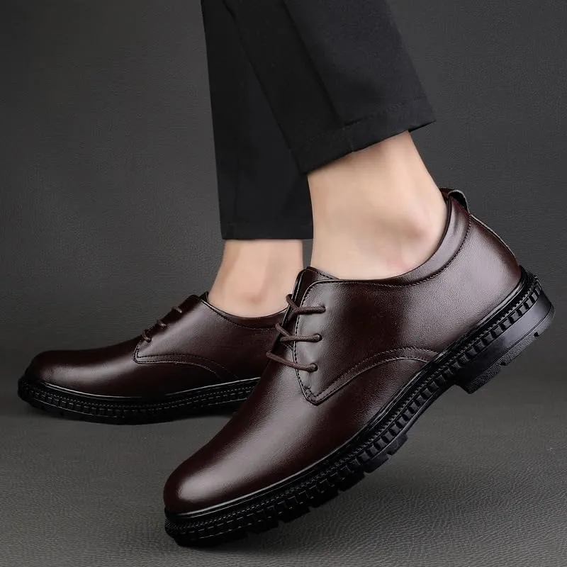 Men's Comfort Orthopedic Dress Shoes - Genuine Leather Lace Up Oxfords for Business & Casual Wear