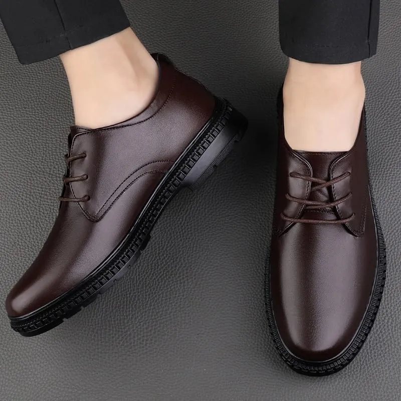 Men's Comfort Orthopedic Dress Shoes - Genuine Leather Lace Up Oxfords for Business & Casual Wear