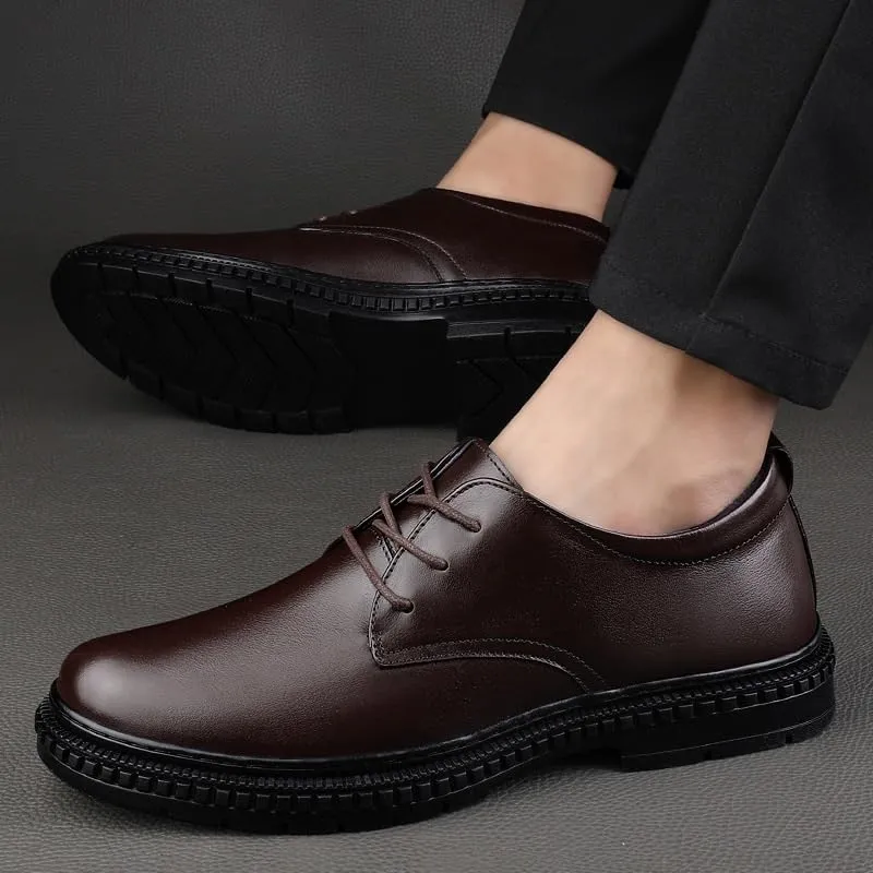 Men's Comfort Orthopedic Dress Shoes - Genuine Leather Lace Up Oxfords for Business & Casual Wear